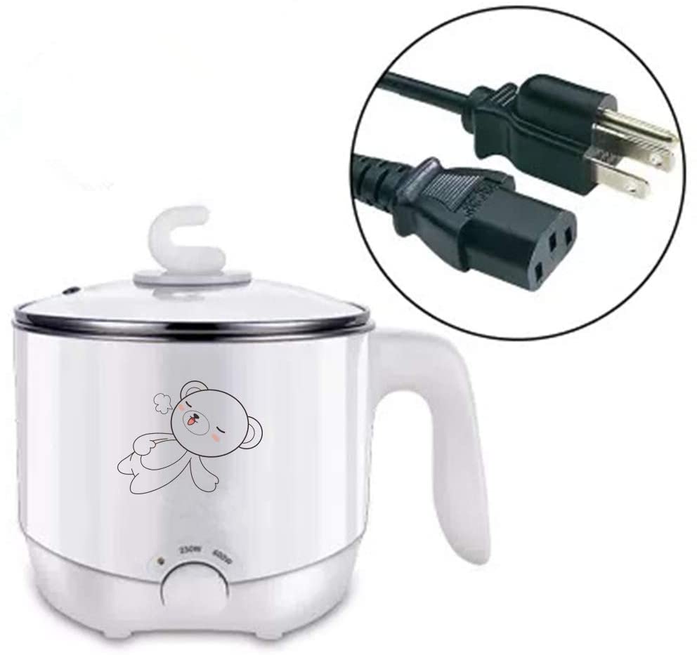 DCIGNA Electric Hot Pot Stainless Steel, Electric Noodles Cooker, 1.5L Mini Hot Pot Shabu- Perfect for Ramen, Egg, Pasta, Dumpling, Soup, Porridge, Oatmeal White